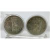 Image 1 : Two 1958 Canadian Silver Dollar Coins -.800 Silver