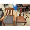 Image 1 : 2 Antique Oak Arm Chairs - One Has Casters