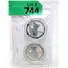 Image 1 : Two .999 Fine Silver 1/2 Ounce Koala Bear Coins