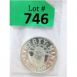 1 Troy Oz. .999 Fine Silver "Liberty Mint" Round