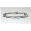 Image 1 : 7.15 CT White Topaz & Diamond Tennis Bracelet