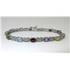 Image 1 : Diamond & Multi Gemstone Tennis Bracelet
