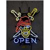 Image 1 : New Electric Neon "Open Pirate" Sign - 15" x 19"