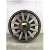 Image 1 : Vintage 22" Diameter Wood Spoke Metal Wheel