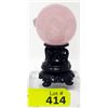 Image 1 : Hand Carved Skull in Rose Quartz Skull Orb