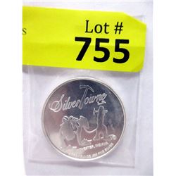 1 Troy Oz. .999 Fine Silver "Miner & Mule" Round