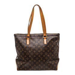 Louis Vuitton Monogram Canvas Leather Cabas Mezzo Shoulder Bag