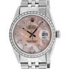 Image 2 : Rolex Mens Stainless Steel Baguette Diamond 36MM Datejust Wristwatch