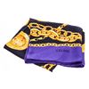 Image 1 : Celine Blue Purple Gold Silk Scarf Chain-Link Belt Illustrations