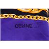 Image 2 : Celine Blue Purple Gold Silk Scarf Chain-Link Belt Illustrations