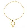 Image 1 : Chanel Gold Chain CC Round Magnify Glass Drop Pendant Vintage Necklace 95A