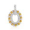14k White Gold 2.32CTW Yellow Sapphire and Diamond Pendant, (SI2-SI3/Yellow/H-I)