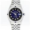 Image 1 : Rolex Mens Stainless Steel Blue Vignette Diamond & Sapphire Datejust Wristwatch