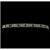 1.53 ctw Emerald and Diamond Bracelet - 14KT White Gold
