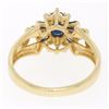 Image 4 : 14k Solid Yellow Gold 0.90 ctw Prong Set Oval & Baguette Sapphire Diamond Ring