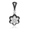 14k White Gold 0.65CTW Diamond and Black Diamonds Pendant, (SI1-SI2/Gold)
