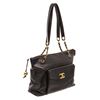 Chanel Black Caviar Leather Large Zip Tote Shoulder Bag