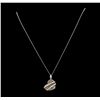 1.28 ctw Brown Diamond Heart Pendant With Chain - 14KT White Gold