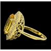 Image 3 : 4.22 ctw Citrine Quartz  and Diamond Ring - 14KT Yellow  Gold