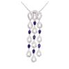 3.85 ctw Sapphire And Diamond Pendant And Chain - 14-18KT White Gold
