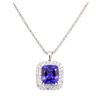 50.20 ctw Tanzanite and Diamond Pendant & Chain - 14KT White Gold