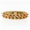 Image 2 : TIFFANY & CO. 18k Gold Wire 3.60 ctw Fine Round Ruby Statement Bracelet