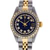 Image 2 : Rolex Ladies 2 Tone Quickset 18K Blue String Diamond Datejust Wristwatch