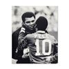 Image 1 : "Pele & Ali Hug" Print, Autographed by Legendary Brazilian Footballer, Pele.