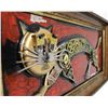 Image 4 : Zaza Koreli- Original Collage on Wood Panel "Cat"