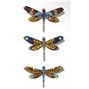 Image 1 : Patricia Govezensky- Original Painting on Cutout Steel (Set of 3) "Set of 3 Dragonfly"