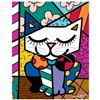 Image 1 : Romero Britto "New Sam Cat" Hand Signed Giclee on Canvas; Authenticated