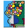 Image 1 : Romero Britto "New Flower" Hand Signed Giclee on Canvas; Authenticated