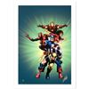 Image 1 : "Wizard #136" Limited Edition Giclee on Canvas by Jim Cheung and Marvel Comics. Numbered and Hand Si