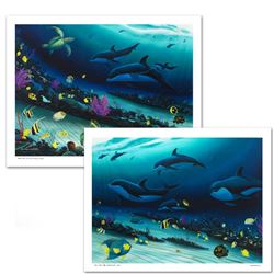 "Radiant Reef" Limited Edition Giclee Diptych on Canvas by Wyland, Numbered and Hand Signed with Cer