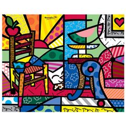 Romero Britto  New Squeaki Van Britto  Hand Signed Giclee on Canvas; Authenticated