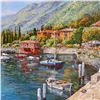 Image 2 : Sam Park, "Lake Como Villa" Hand Embellished Limited Edition Serigraph on Canvas, Numbered and Hand 