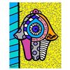 Image 1 : Romero Britto "Hamsa Yellow Down" Hand Signed Giclee on Canvas; Authenticated