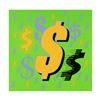 Image 1 : Steve Kaufman (1960-2010), "Dollar Sign State 2" Limited Edition Silkscreen on Canvas, Numbered 34/5