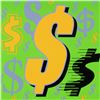 Image 2 : Steve Kaufman (1960-2010), "Dollar Sign State 2" Limited Edition Silkscreen on Canvas, Numbered 34/5