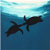 Image 2 : Wyland, "Two Turtles" Framed Original Watercolor Painting, Hand Signed with Certificate of Authentic