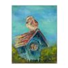 Image 1 : Kimiko Okerson, "Song Sparrow" Original Oil Painting on Canvas, Hand Signed with Certificate of Auth