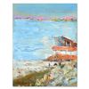 Image 1 : Elliot Fallas, "Cliffside Beach House" Original Oil Painting on Gallery Wrapped Canvas, Hand Signed 