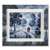 Image 1 : Alexander Antanenka, "Couple in a Moonlit Park" Framed Original Oil Painting on Canvas with Hand Pai