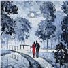 Image 2 : Alexander Antanenka, "Couple in a Moonlit Park" Framed Original Oil Painting on Canvas with Hand Pai