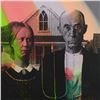 Image 2 : Steve Kaufman (1960-2010), "American Gothic" Hand Painted Limited Edition Silkscreen on Canvas (36" 