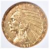 Image 2 : 1911-D $5 GOLD INDIAN  WHSG CH BU+