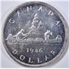 Image 2 : 1946 CANADA SILVER DOLLAR  GEM BU