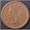 Image 1 : 1853 LARGE CENT  GEM BROWN UNC.