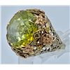 Image 2 : VINTAGE 14K FILIGREE RING WITH GREEN STONE