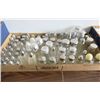 Image 1 : ONE CARDBOARD TRAY OF SALT AND PEPPER SHAKERS (GLASS) *MINIATURES*